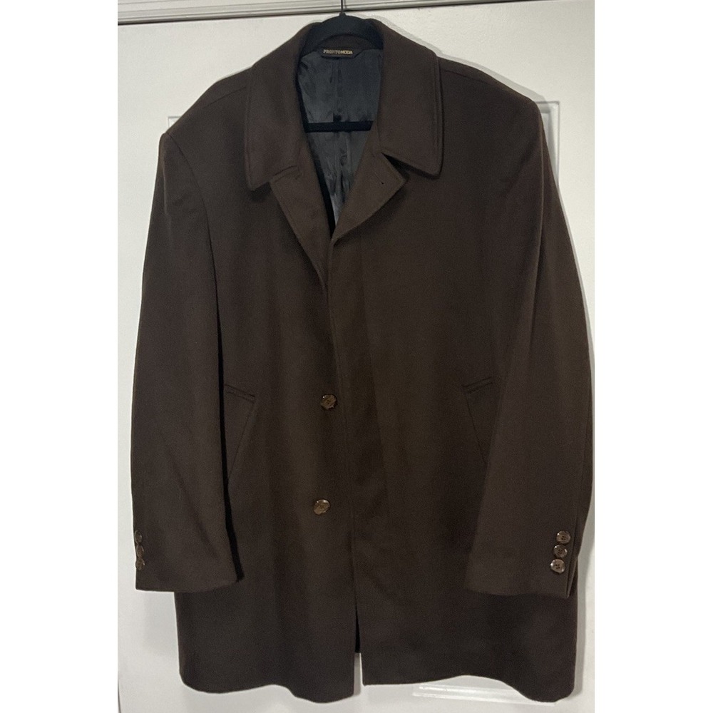 PRONTOMODA Brown Italia Cashmere Overcoat Lana Lux Men's XXL